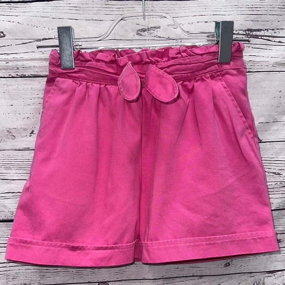 Hanna Andersson Girls Pink Paper Bag Waist Shorts Size 10 (140 cm) - Picture 1 of 3